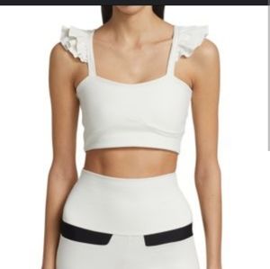 Port De Bras Ruffle Crop Top Chantilly Sz L